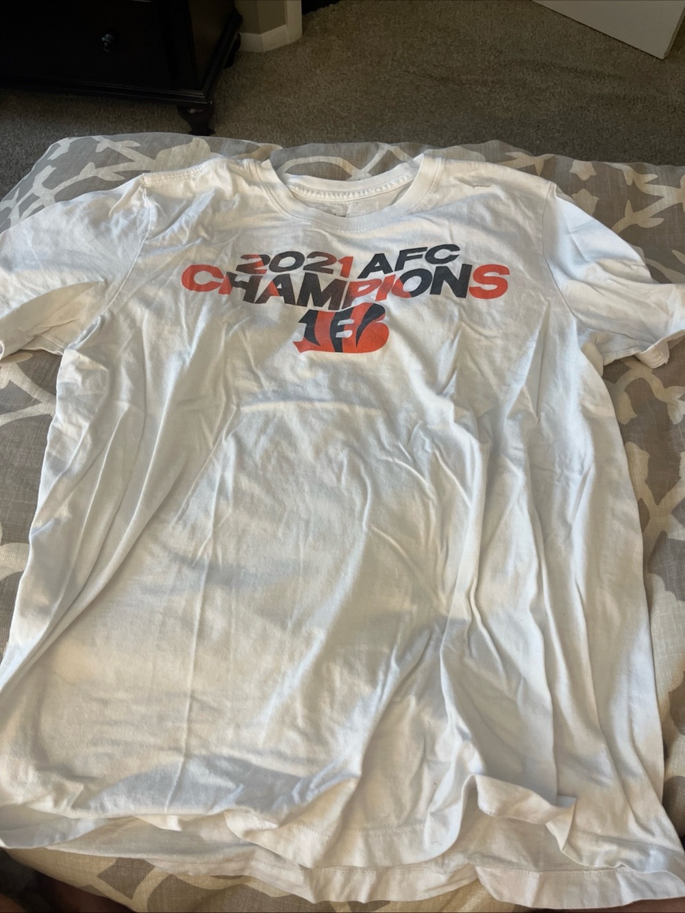 Nike Bengals 2021 AFC Champions White Tee Shirt Size Large Cincinnati